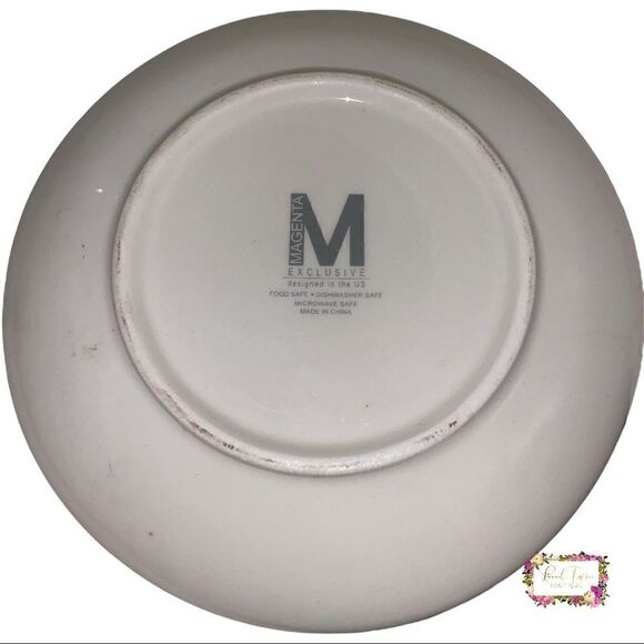 RARE HTF 2 RAE DUNN MAGENTA EXCLUSIVE SNOWMAN PLATES M MARK - Picture 4 of 4